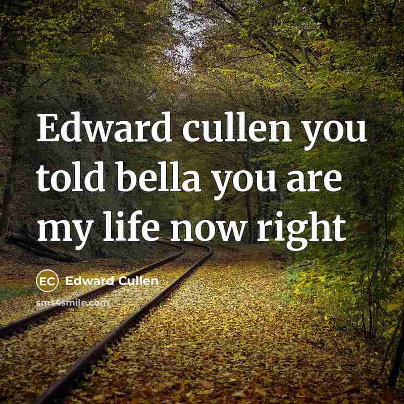 “Edward cullen you told bella you are my life now right” quote by Edward Cullen