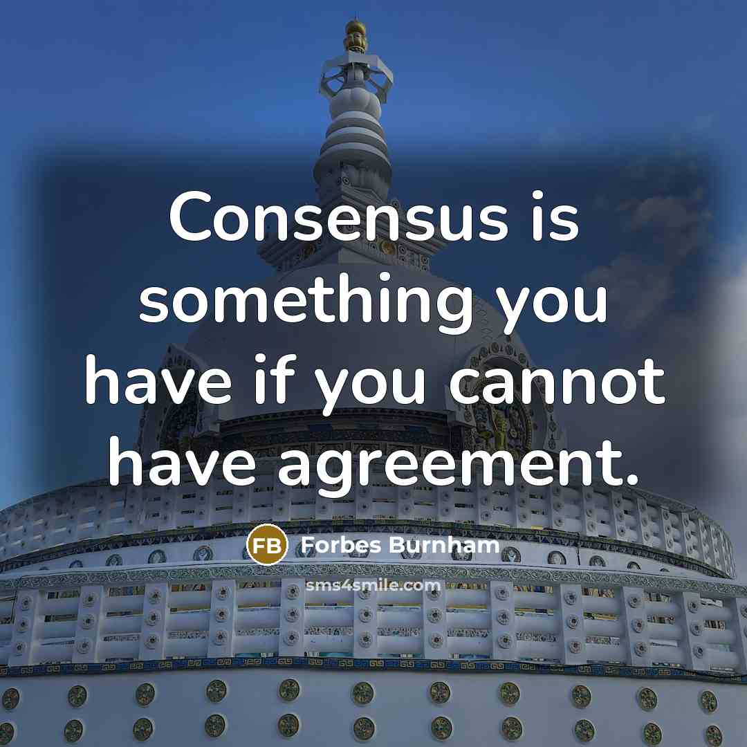 “Consensus is something you have if you cannot have agreement.…” quote by Forbes Burnham