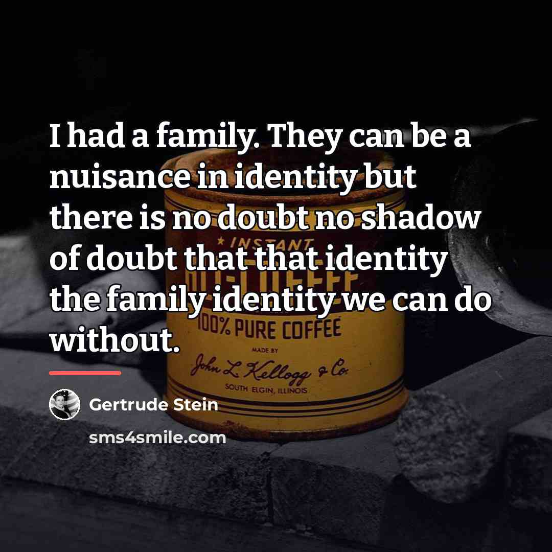 “I had a family. They can be a nuisance in…” quote by Gertrude Stein