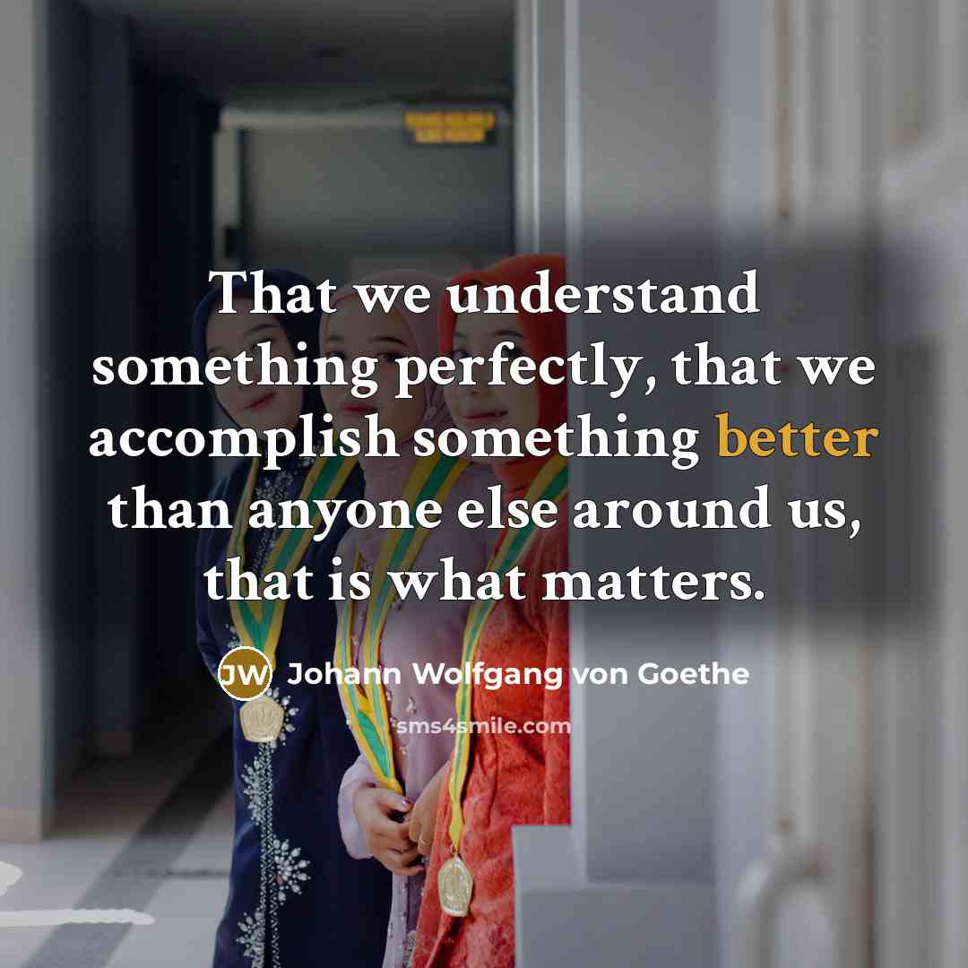 “That we understand something perfectly, that we accomplish something better…” quote by Johann Wolfgang von Goethe
