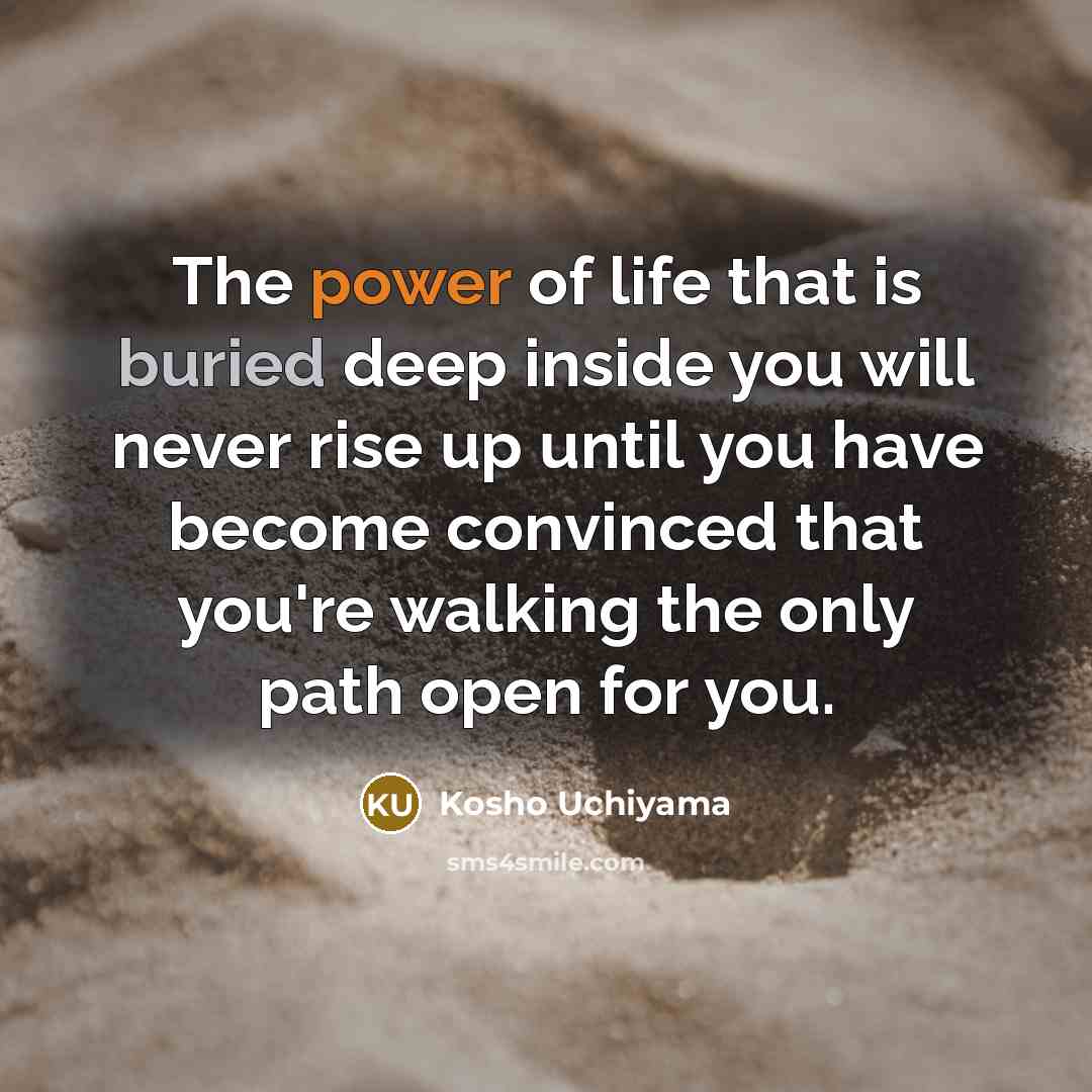 “The power of life that is buried deep inside you…” quote by Kosho Uchiyama