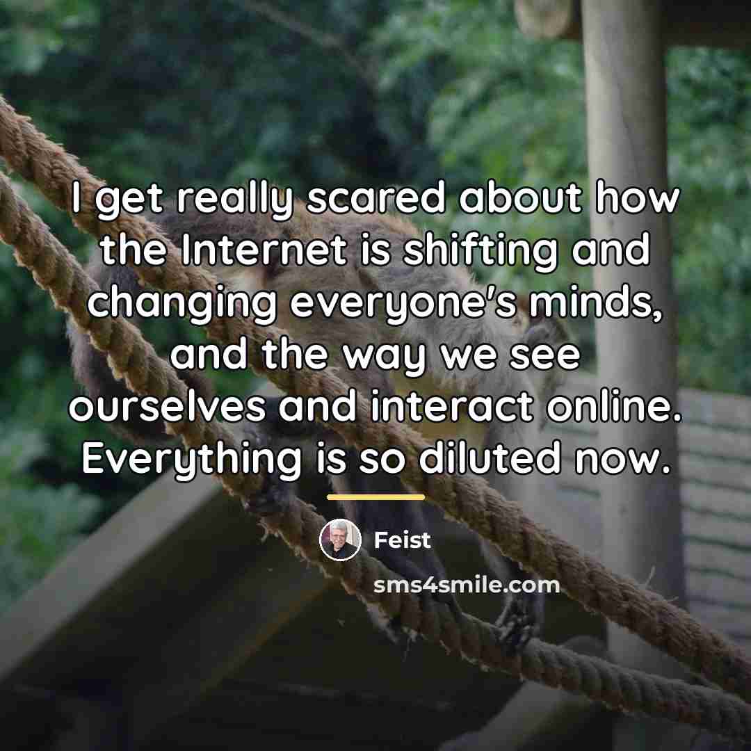 “I get really scared about how the Internet is shifting…” quote by Feist