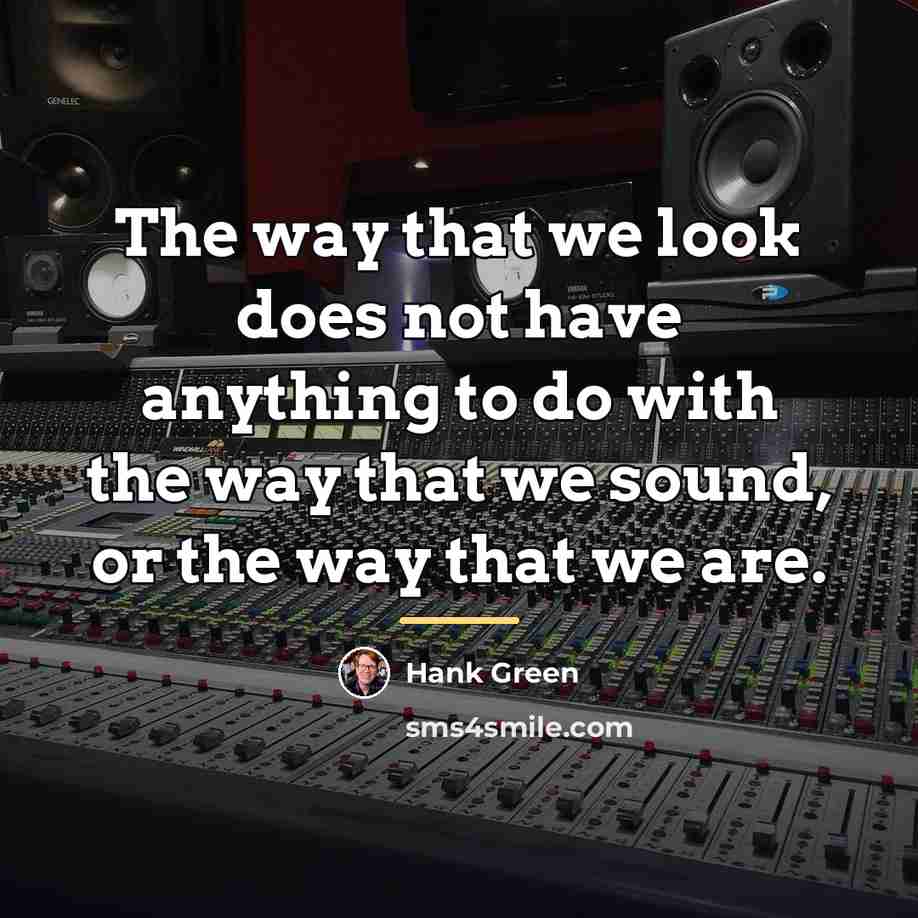 “The way that we look does not have anything to…” quote by Hank Green