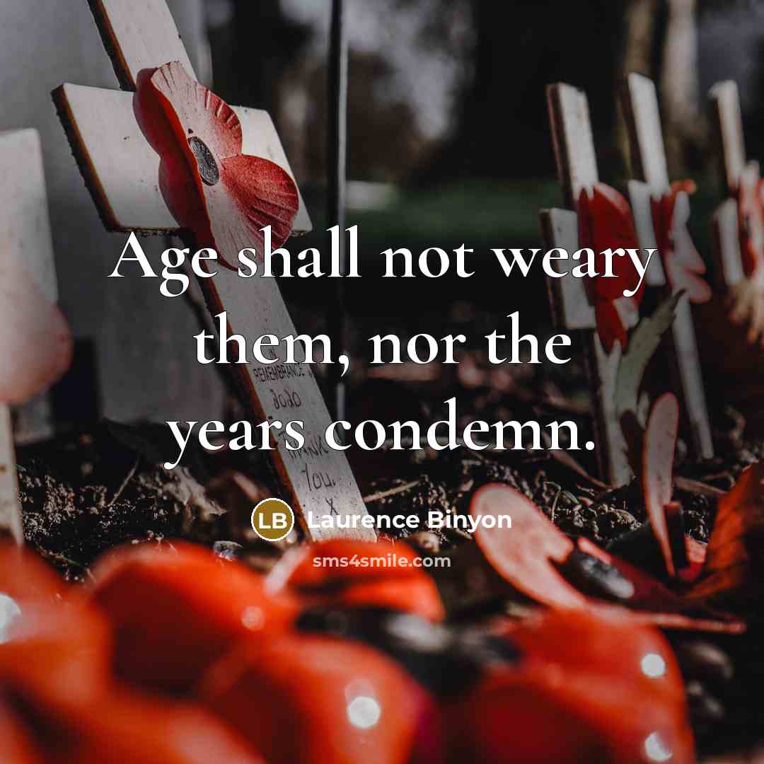 “Age shall not weary them, nor the years condemn.…” quote by Laurence Binyon