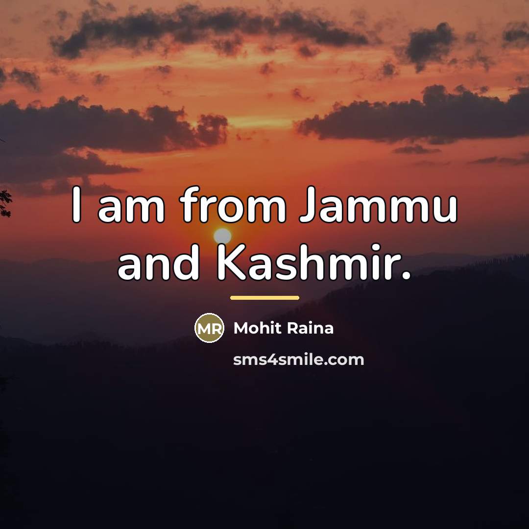 “I am from Jammu and Kashmir.…” quote by Mohit Raina