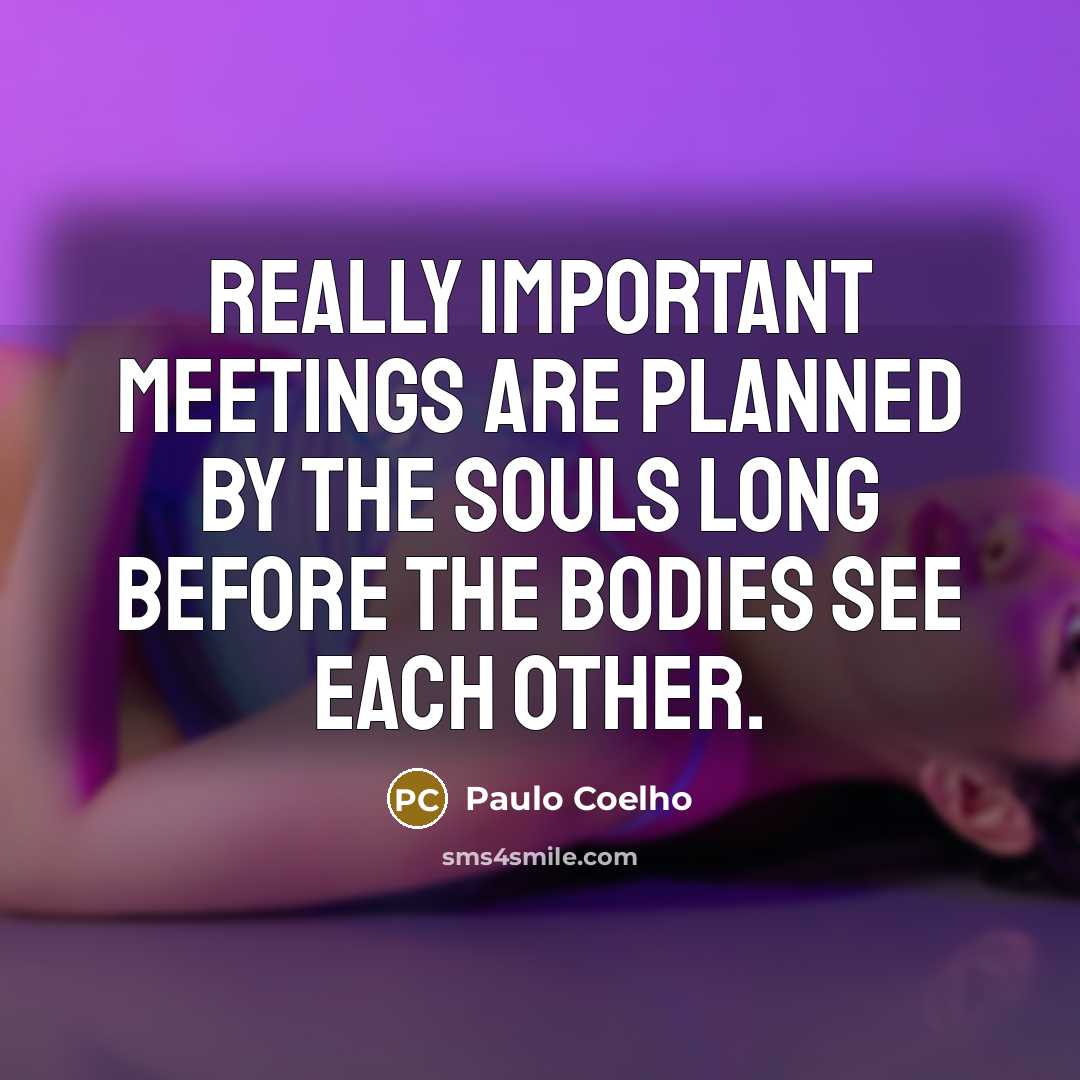 “really important meetings are planned by the souls long before…” quote by Paulo Coelho