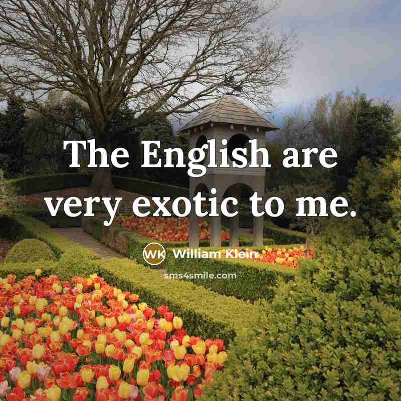 “The English are very exotic to me.…” quote by William Klein