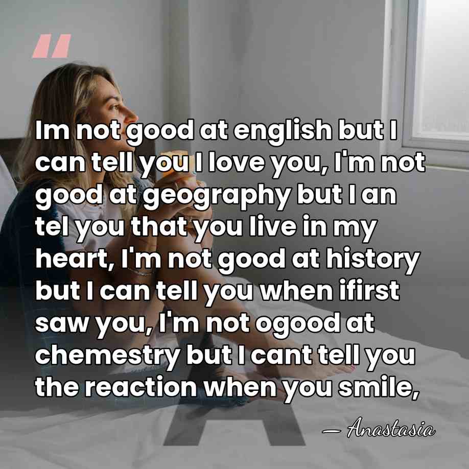 Im not good at english but I can tell you I love&hellip; - Anastasia