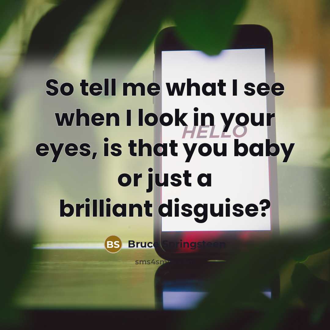 “So tell me what I see when I look in…” quote by Bruce Springsteen