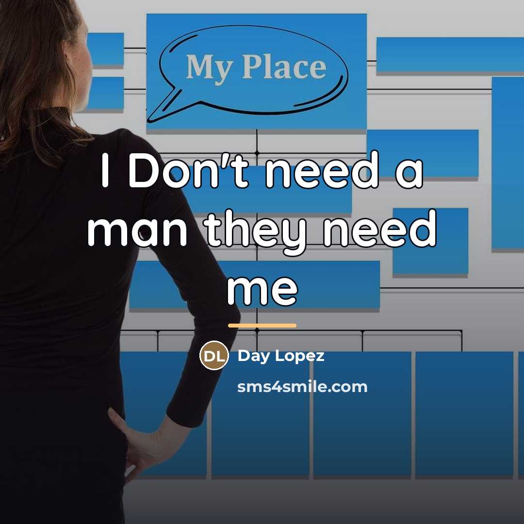 “I Don't need a man they need me…” quote by Day Lopez