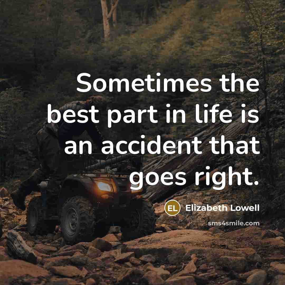 “Sometimes the best part in life is an accident that goes right.” quote by Elizabeth Lowell