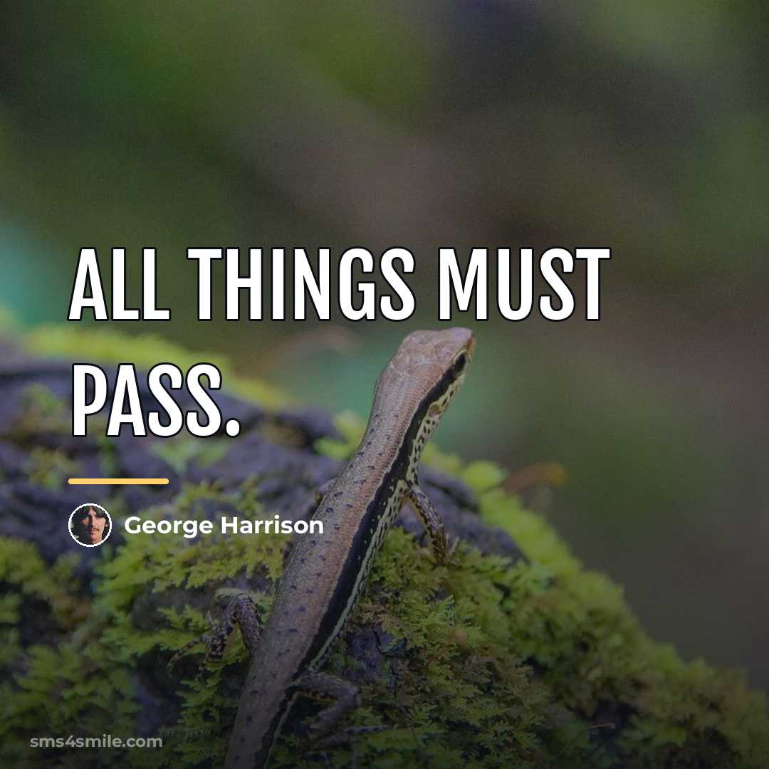 “All things must pass.…” quote by George Harrison