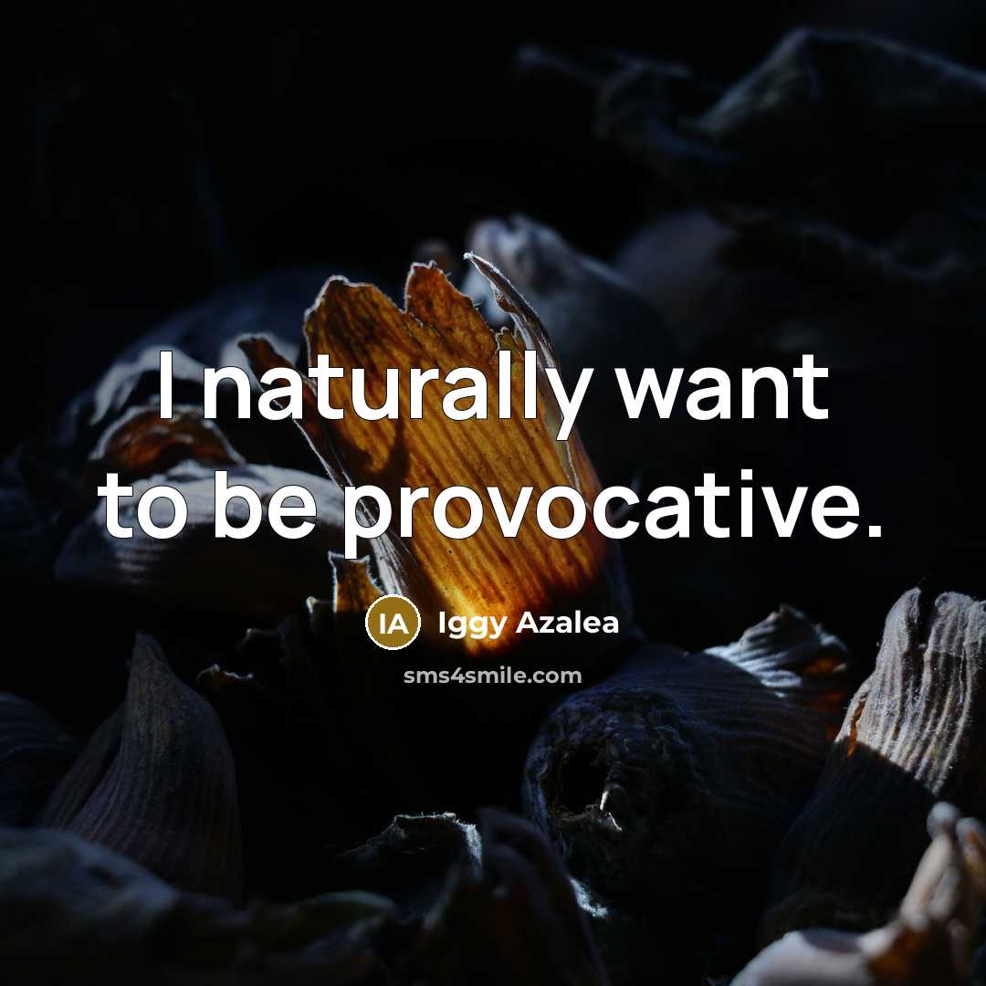 “I naturally want to be provocative.…” quote by Iggy Azalea