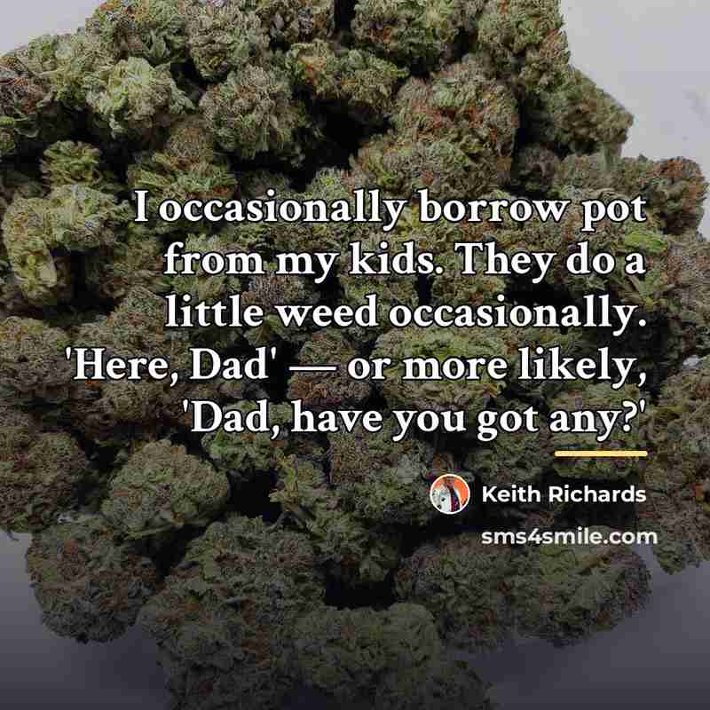 “I occasionally borrow pot from my kids. They do a…” quote by Keith Richards