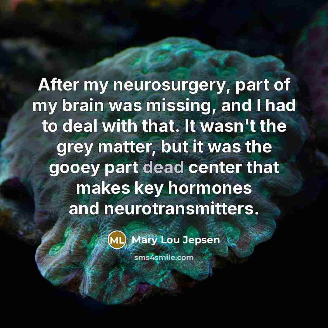 “After my neurosurgery, part of my brain was missing, and…” quote by Mary Lou Jepsen