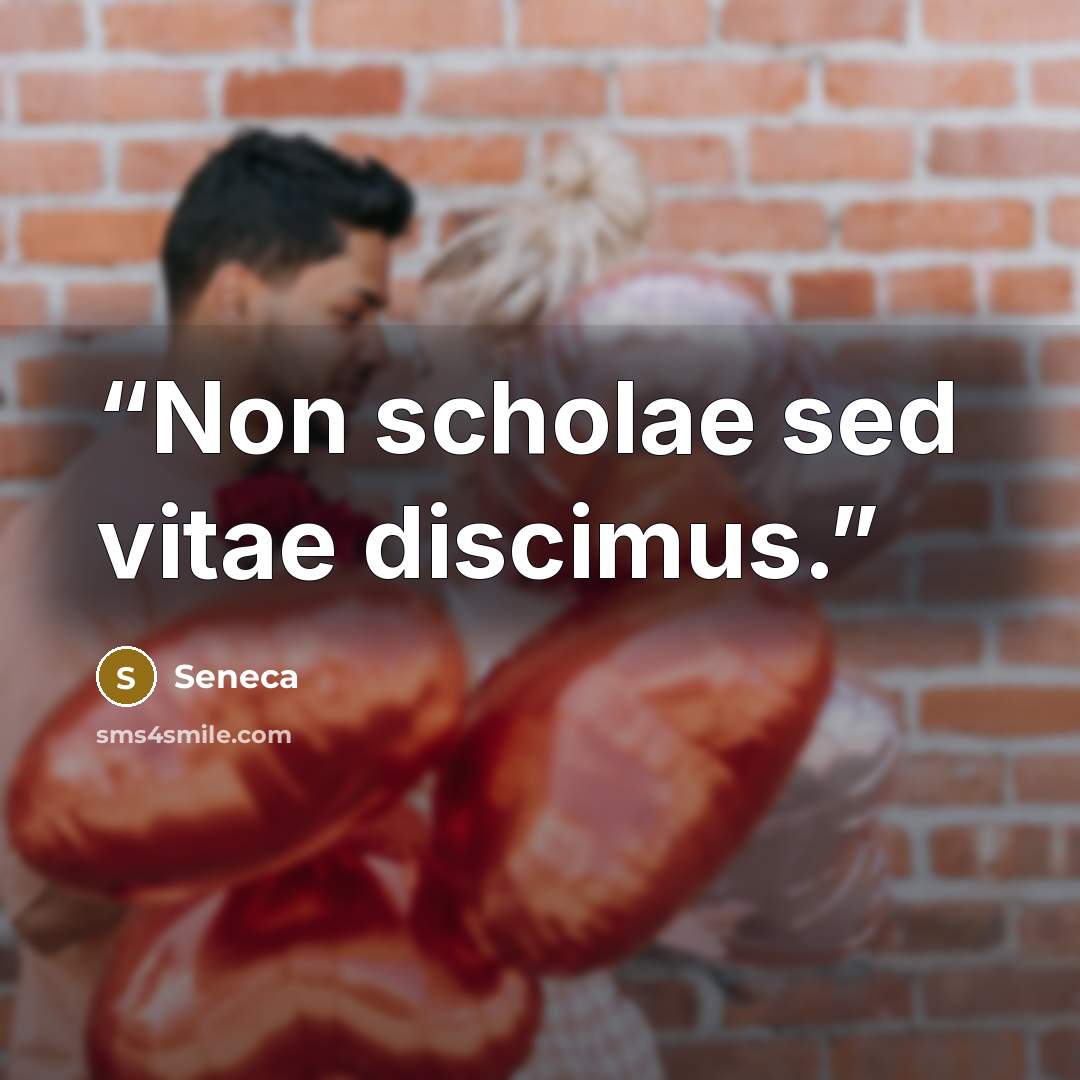 “Non scholae sed vitae discimus.” quote by Seneca