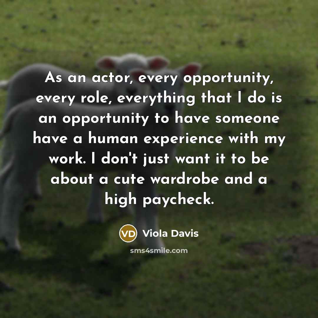“As an actor, every opportunity, every role, everything that I…” quote by Viola Davis