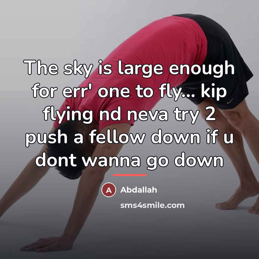 “The sky is large enough for err' one to fly...…” quote by Abdallah