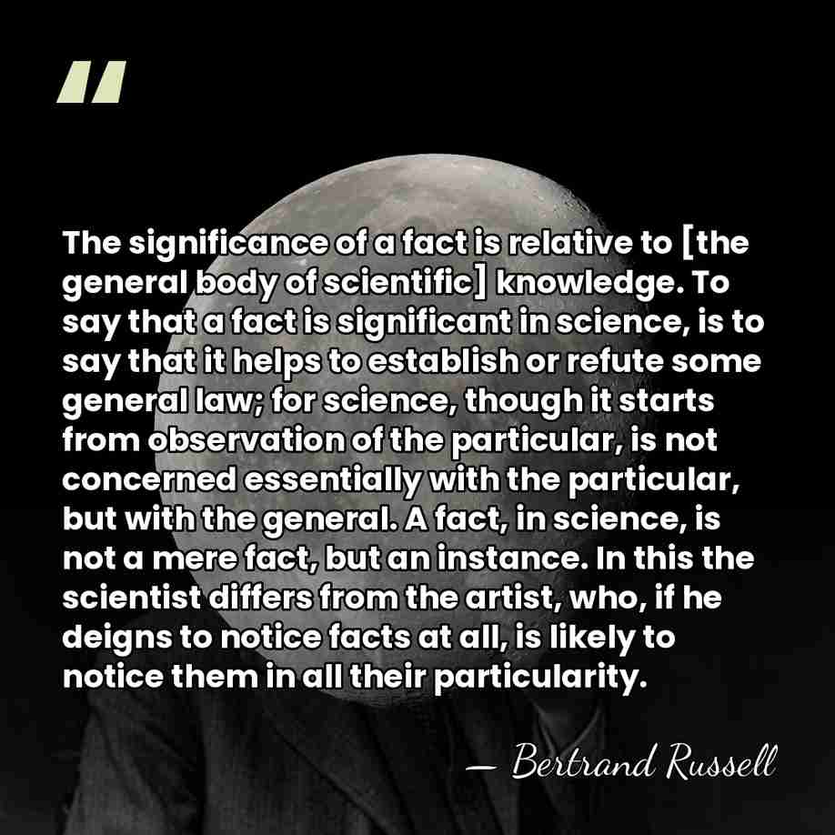 The significance of a fact is relative to [the general body of&hellip; - Bertrand Russell