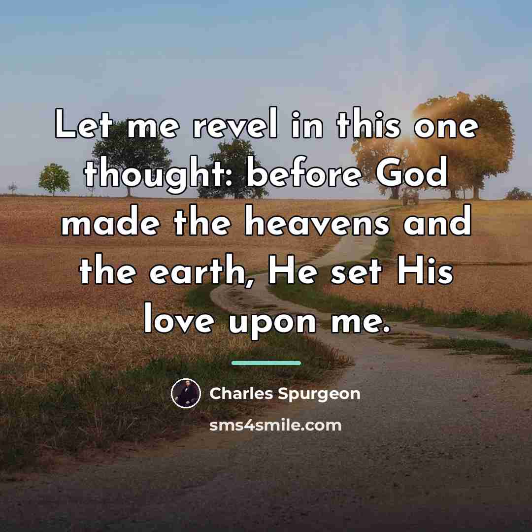 “Let me revel in this one thought: before God made…” quote by Charles Spurgeon