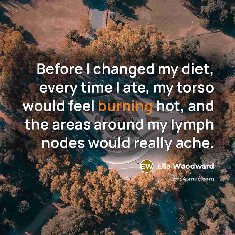 “Before I changed my diet, every time I ate, my…” quote by Ella Woodward