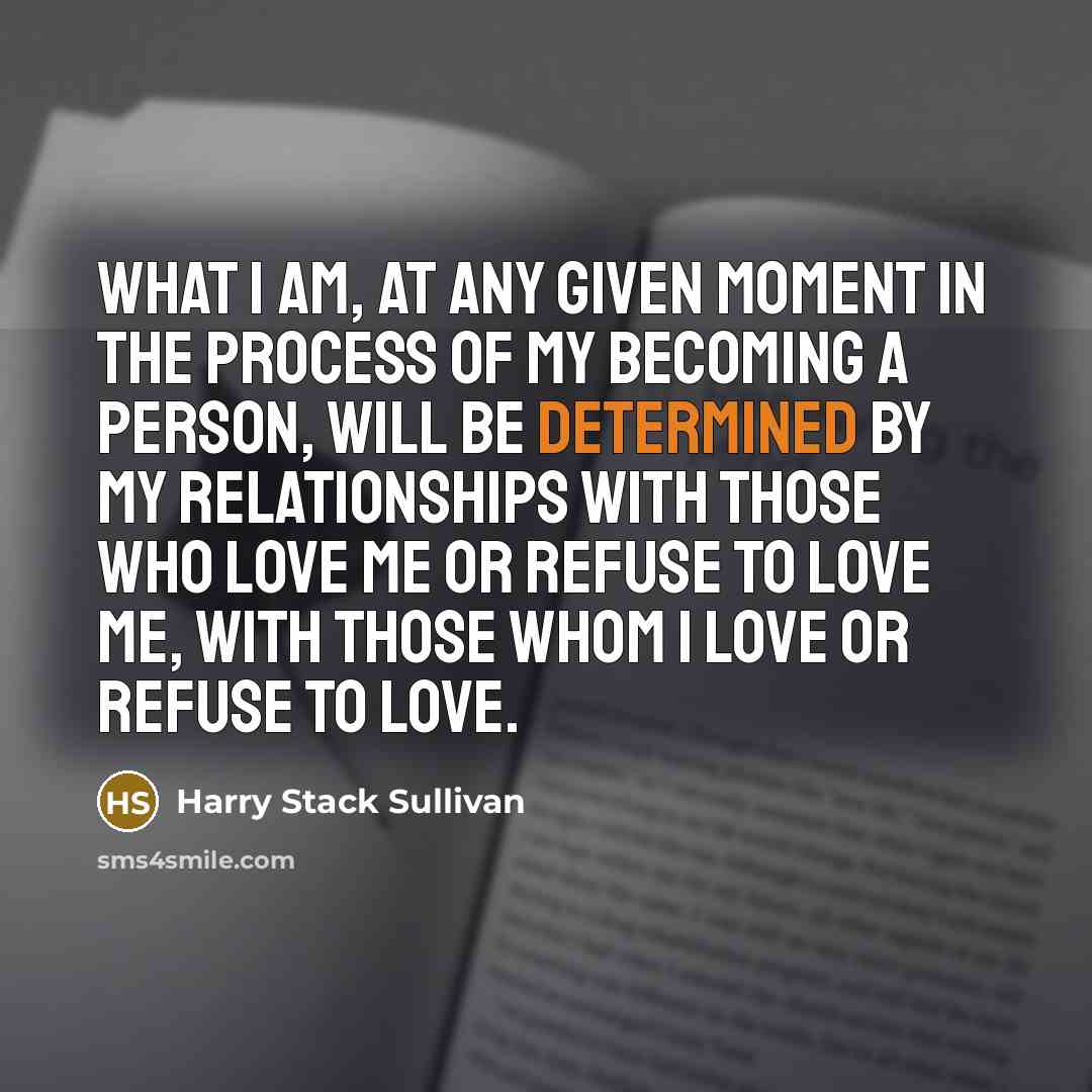 “What I am, at any given moment in the process…” quote by Harry Stack Sullivan