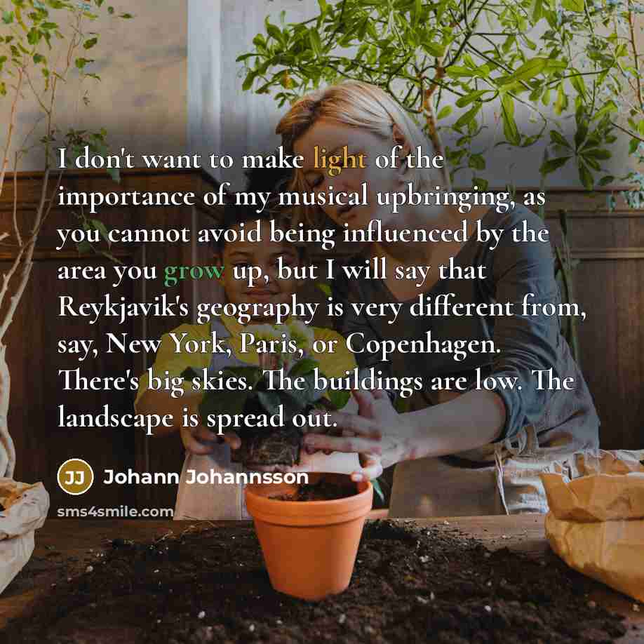 “I don't want to make light of the importance of…” quote by Johann Johannsson