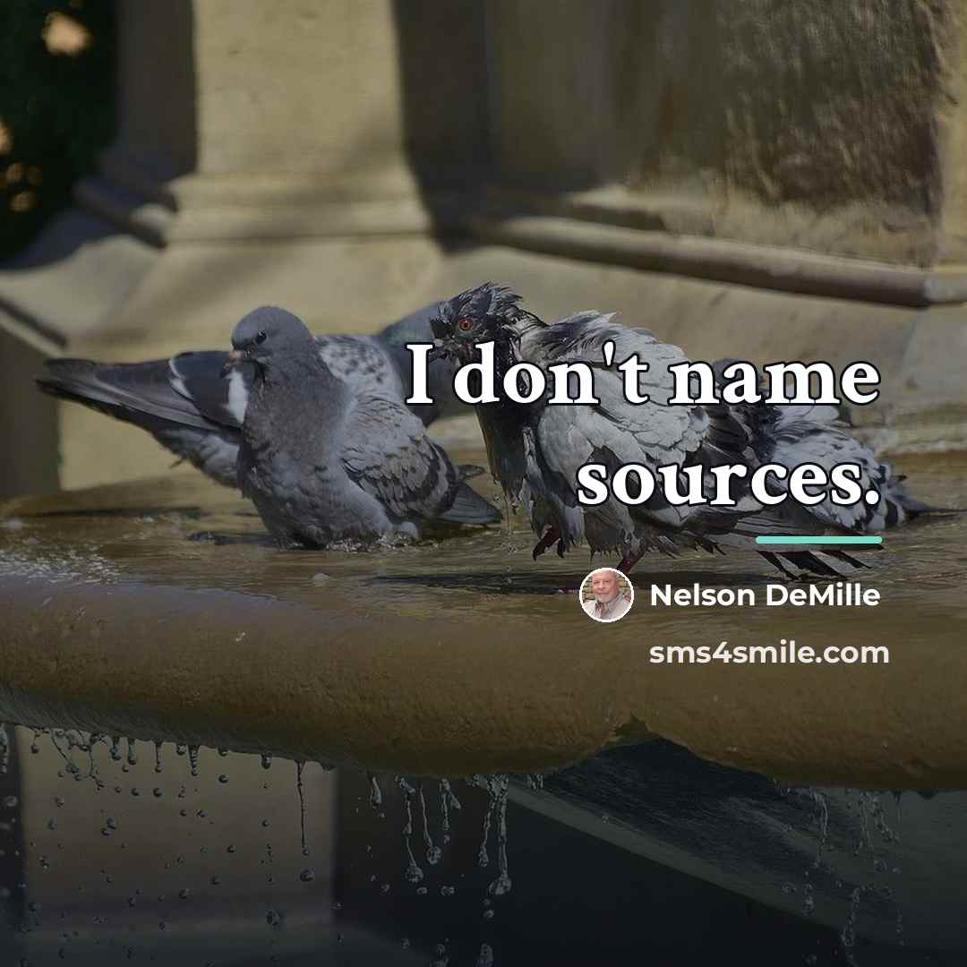 “I don't name sources.…” quote by Nelson DeMille