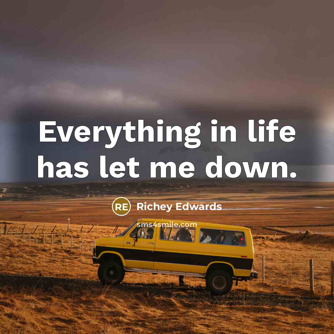 “Everything in life has let me down.…” quote by Richey Edwards