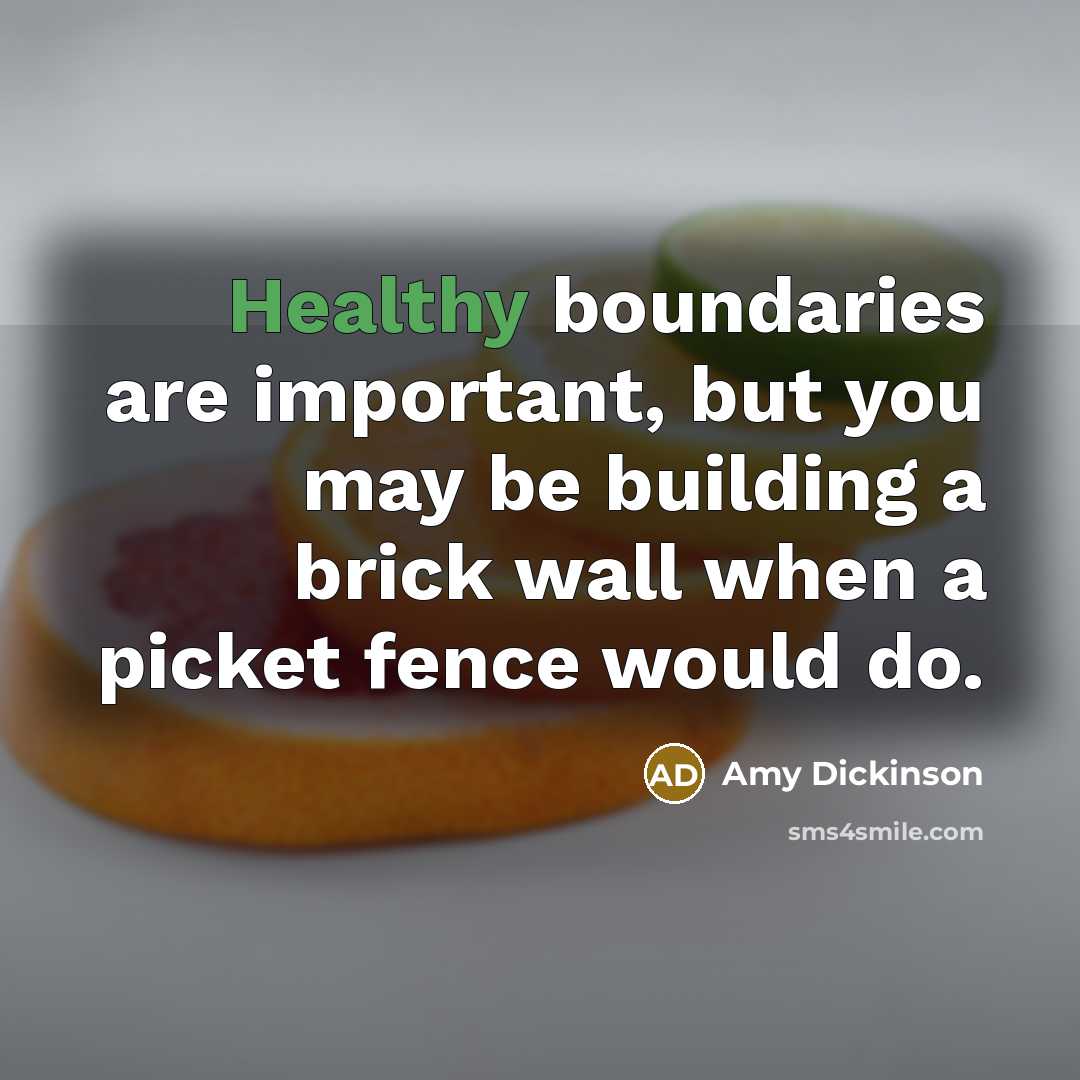 “Healthy boundaries are important, but you may be building a…” quote by Amy Dickinson