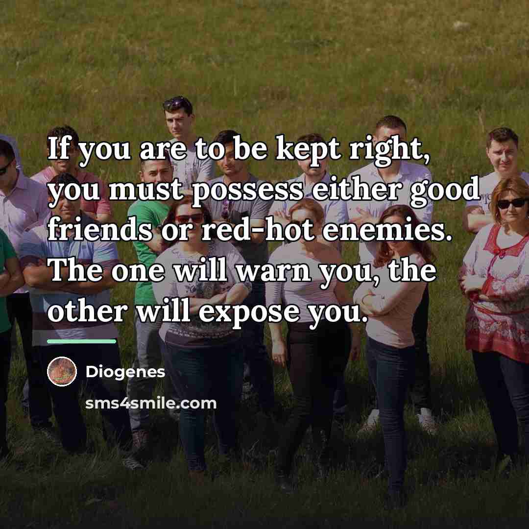 “If you are to be kept right, you must possess…” quote by Diogenes