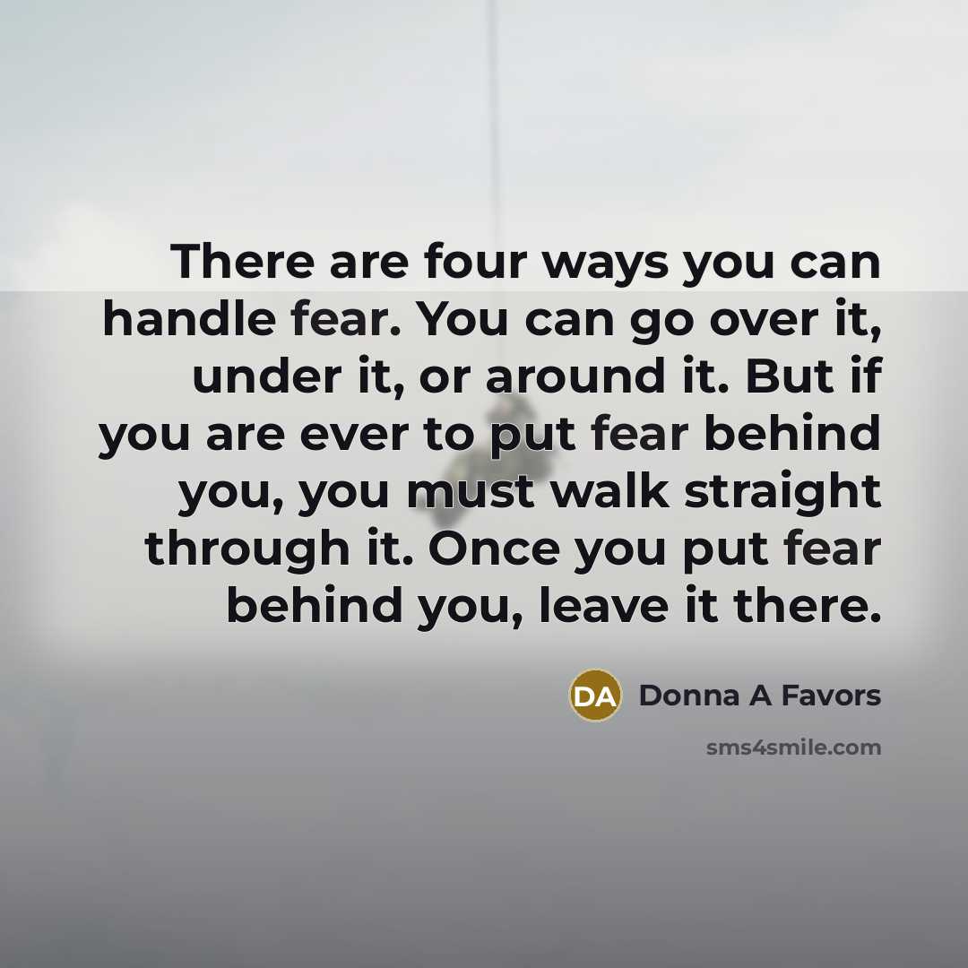 “There are four ways you can handle fear. You can…” quote by Donna A Favors