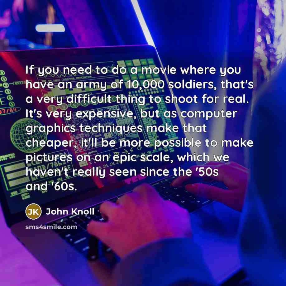“If you need to do a movie where you have…” quote by John Knoll