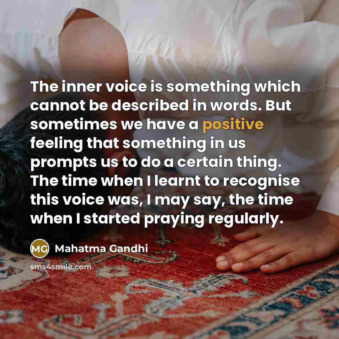 “The inner voice is something which cannot be described in…” quote by Mahatma Gandhi