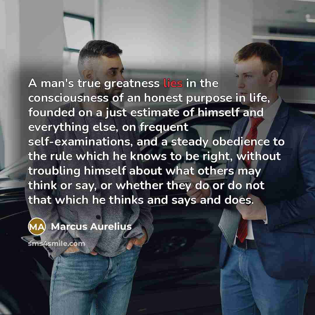“A man's true greatness lies in the consciousness of an…” quote by Marcus Aurelius