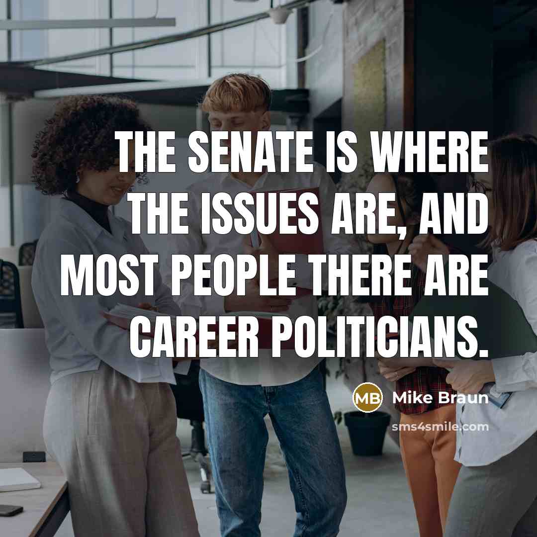 “The Senate is where the issues are, and most people…” quote by Mike Braun