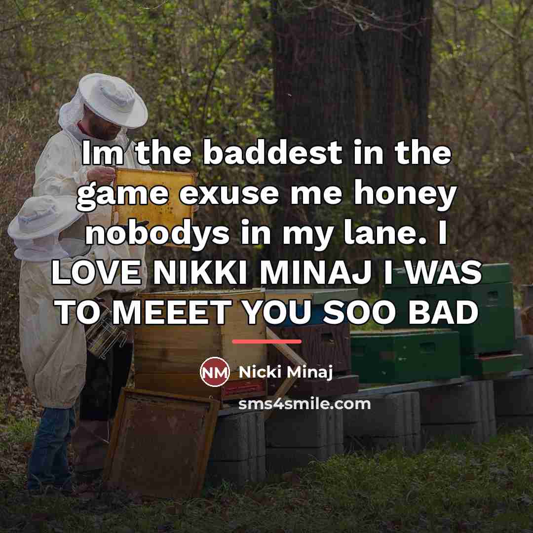 “Im the baddest in the game exuse me honey nobodys…” quote by Nicki Minaj