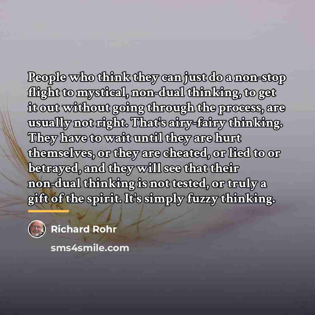 “People who think they can just do a non-stop flight…” quote by Richard Rohr