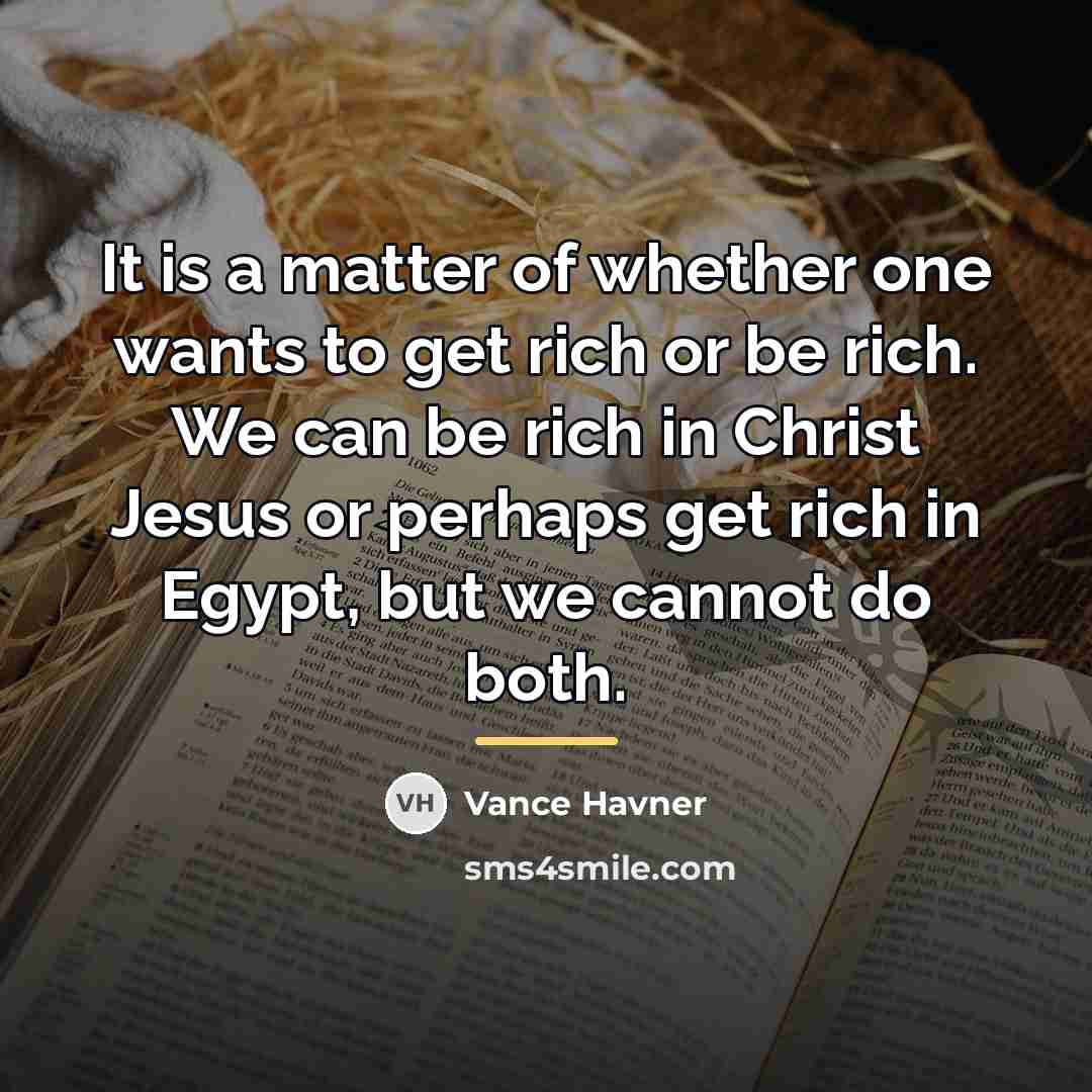 “It is a matter of whether one wants to get…” quote by Vance Havner