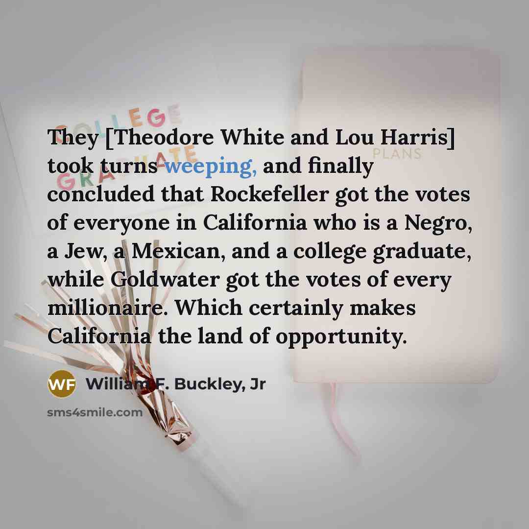 “They [Theodore White and Lou Harris] took turns weeping, and…” quote by William F. Buckley, Jr