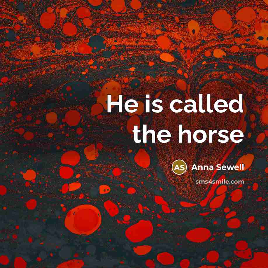 “He is called the horse” quote by Anna Sewell