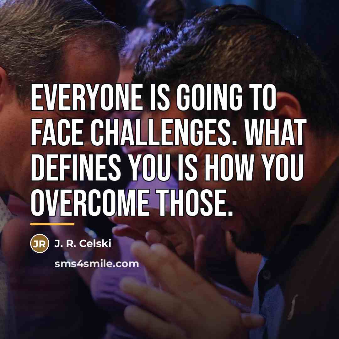 “Everyone is going to face challenges. What defines you is…” quote by J. R. Celski