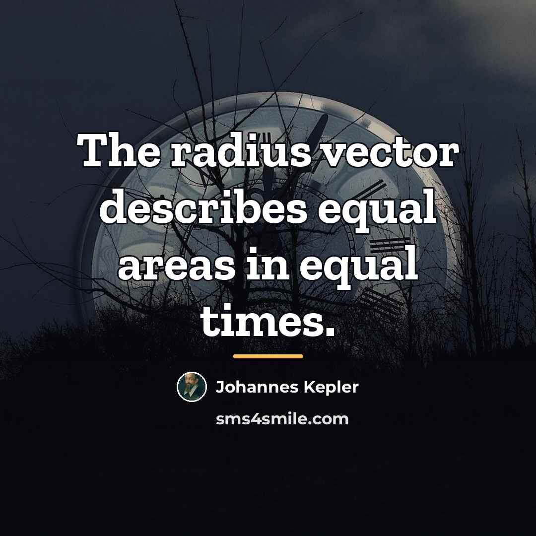 “The radius vector describes equal areas in equal times.…” quote by Johannes Kepler