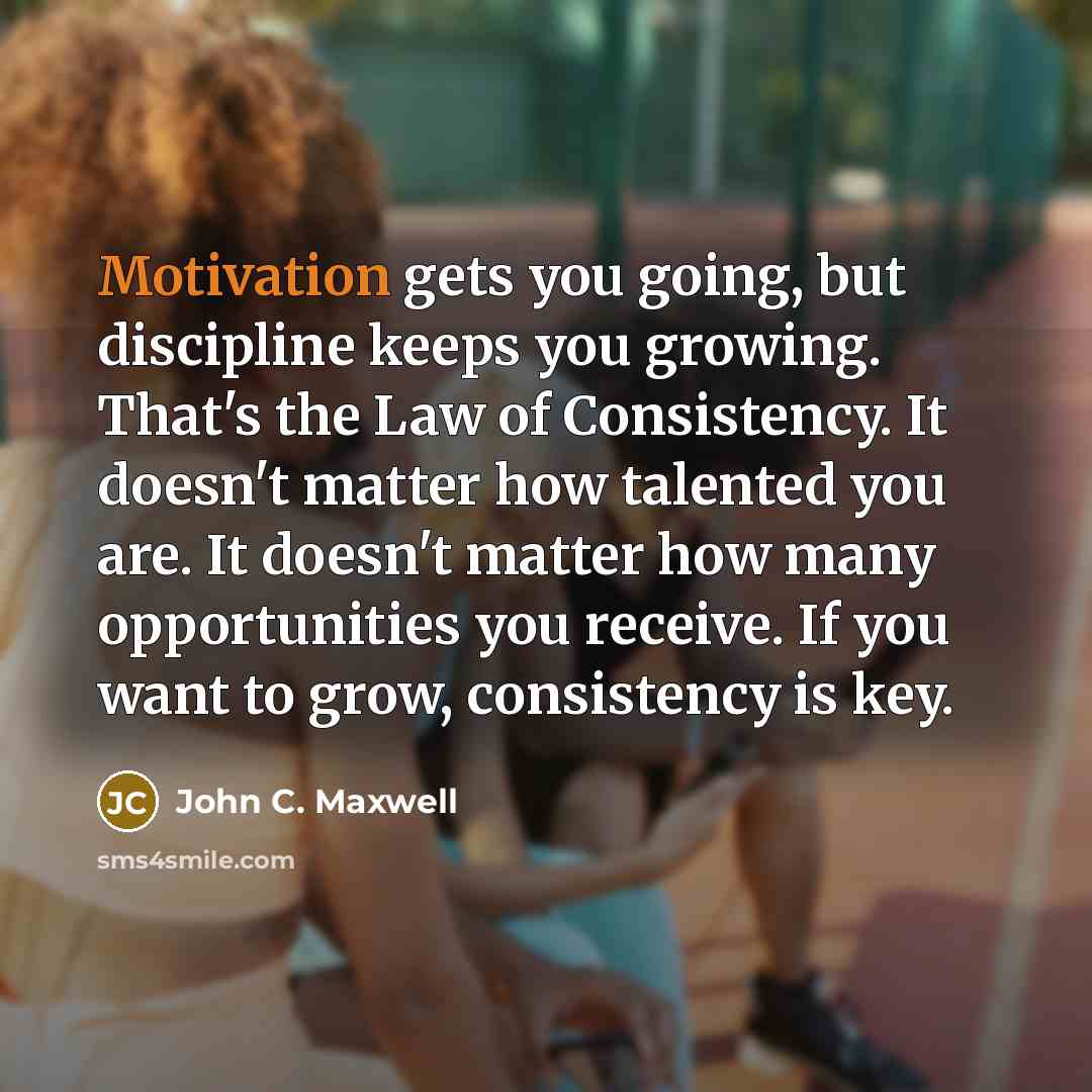 “Motivation gets you going, but discipline keeps you growing. That's…” quote by John C. Maxwell