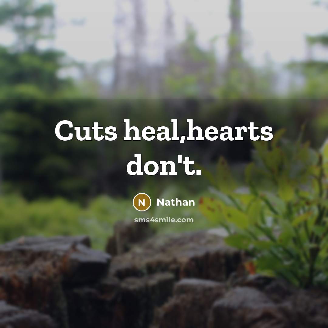 “Cuts heal,hearts don't.…” quote by Nathan