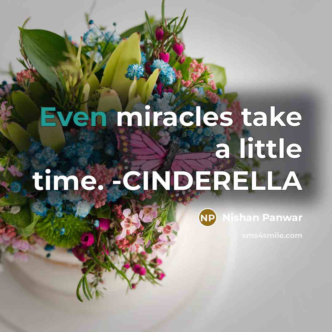 “Even miracles take a little time. -CINDERELLA…” quote by Nishan Panwar