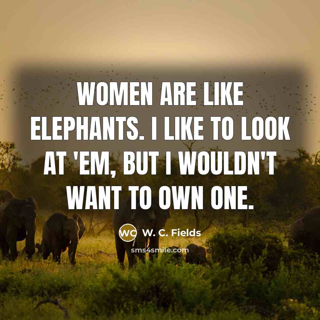“Women are like elephants. I like to look at 'em,…” quote by W. C. Fields
