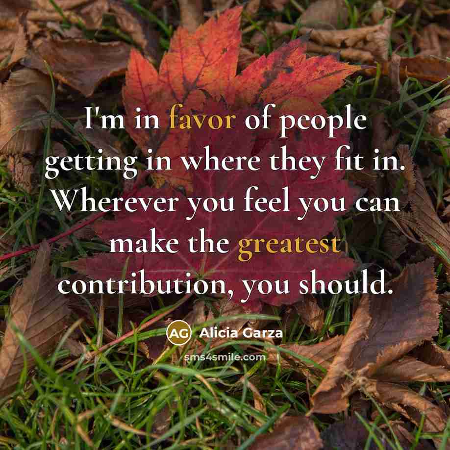 “I'm in favor of people getting in where they fit…” quote by Alicia Garza
