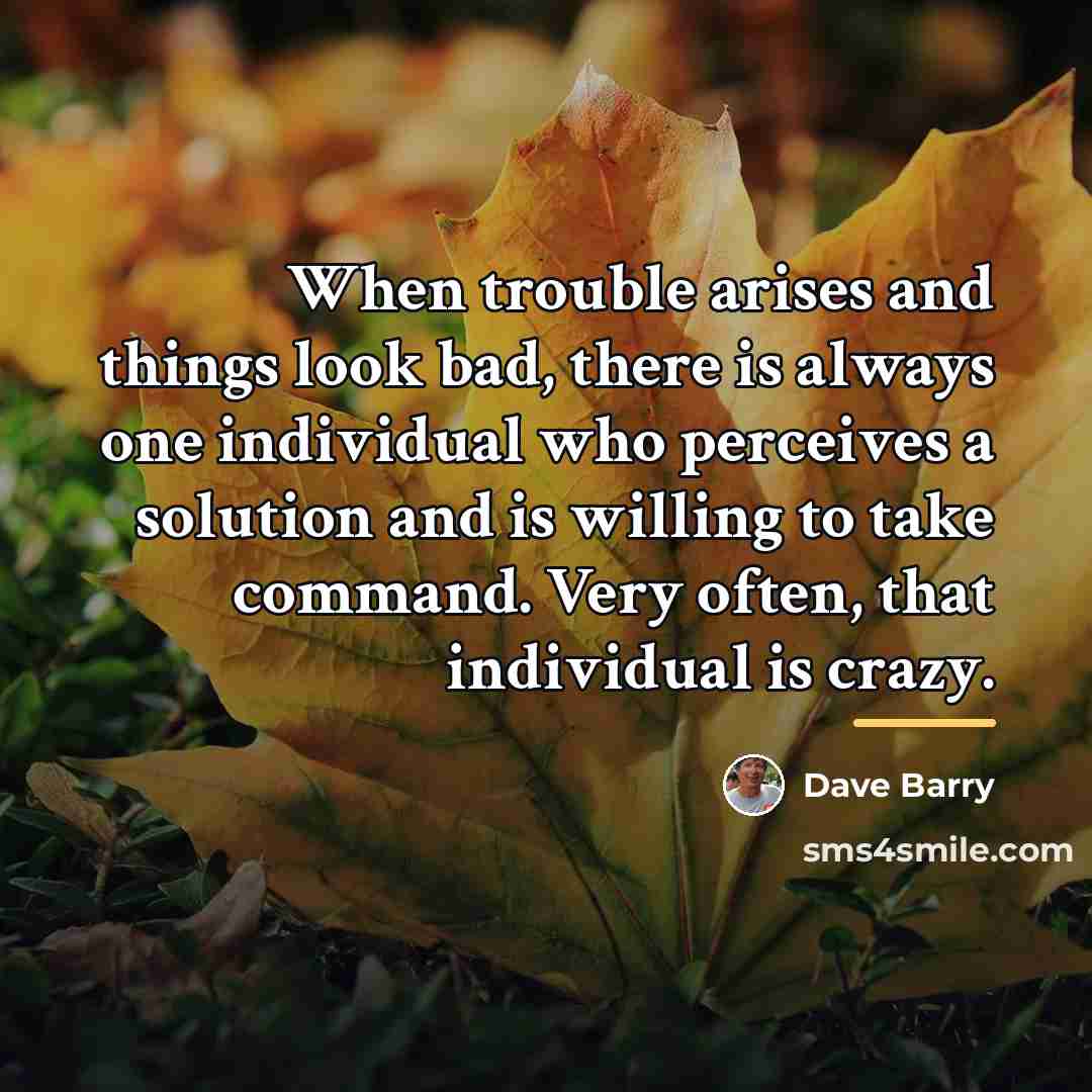 “When trouble arises and things look bad, there is always…” quote by Dave Barry