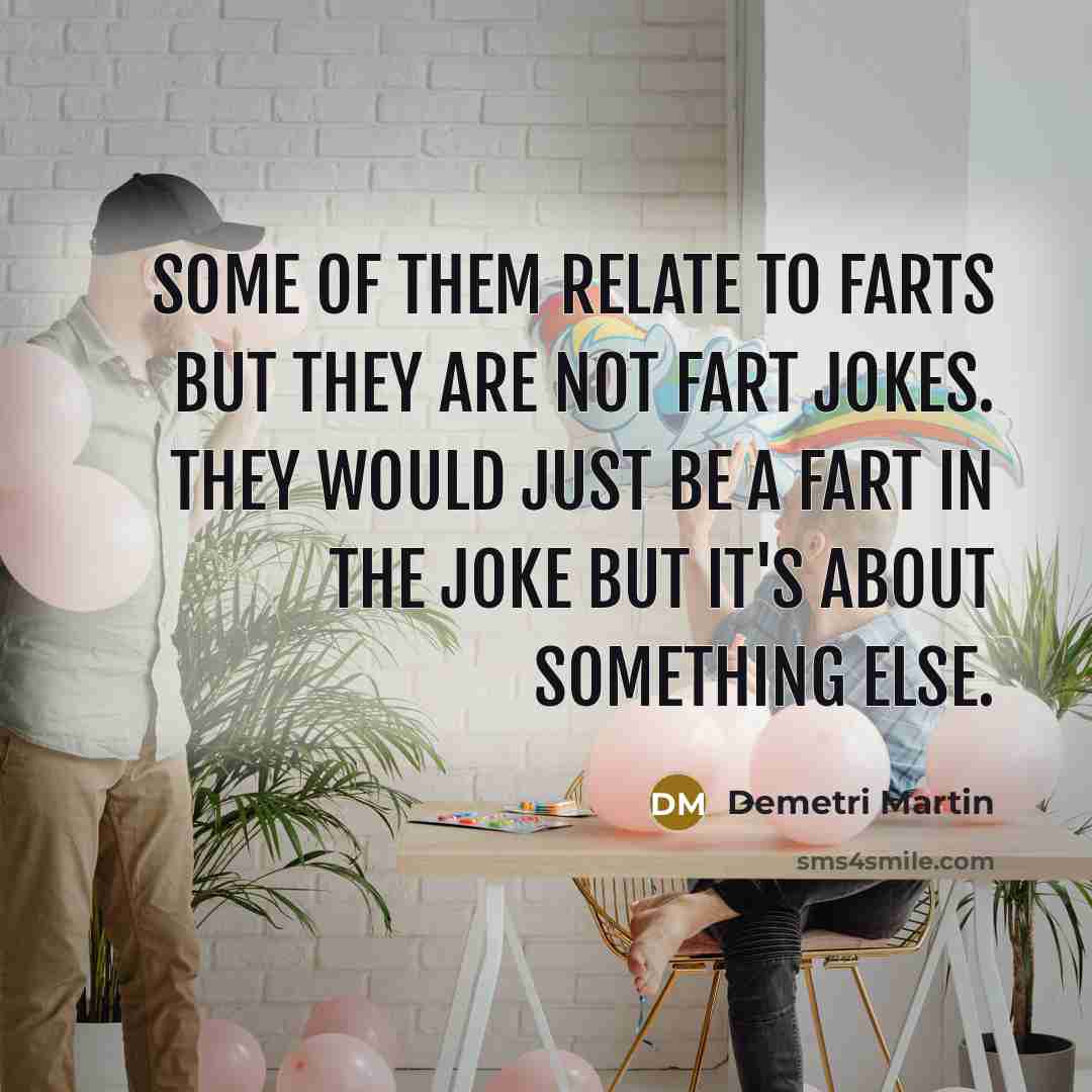 “Some of them relate to farts but they are not…” quote by Demetri Martin